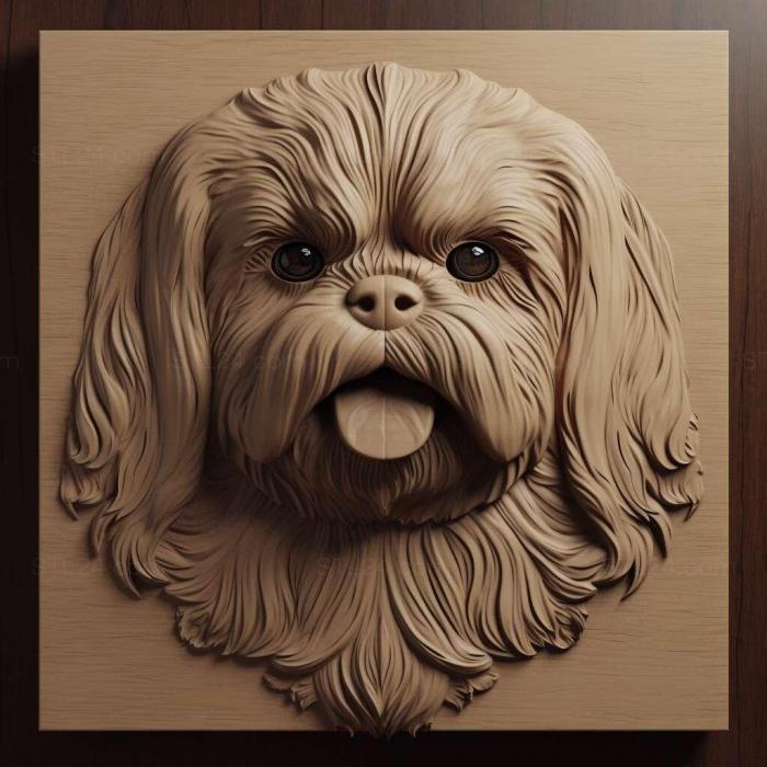 Nature and animals (Lhasa APSO dog 2, NATURE_2042) 3D models for cnc